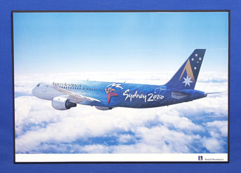 (image for) OLYMPIC AIRCRAFT POSTER (A320-211, VH-HYB)