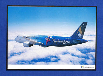 (image for) OLYMPIC AIRCRAFT POSTER (A320-211, VH-HYB)