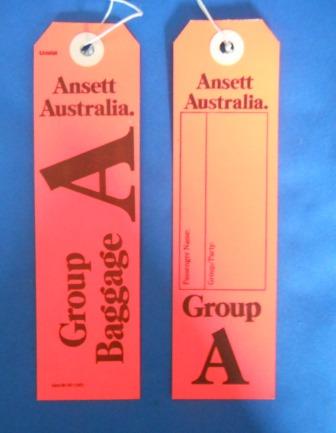 (image for) Ansett Australia. GROUP A BAGGAGE TAG