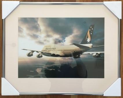 (image for) FRAMED AIRCRAFT POSTER: "B747-300 (VH-INJ)