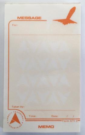 (image for) FORM ATI 3: "Ansett Transport Industries Message / Memo Pad"
