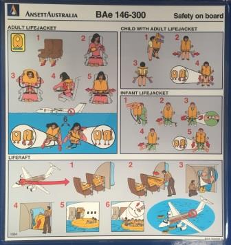 (image for) ANSETT AUSTRALIA SAFETY CARD: "BAe 146"