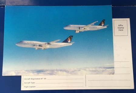 (image for) POSTCARD: " Formation flying: B747-300 and Skystar aircraft"