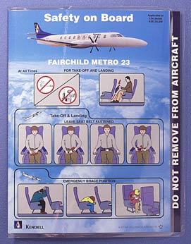 (image for) KENDELL AIRLINES - SAFETY CARD FAIRCHILD METRO 23