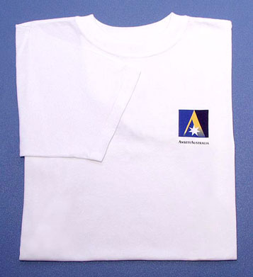 (image for) WHITE T-SHIRT - logo front & back - Click Image to Close