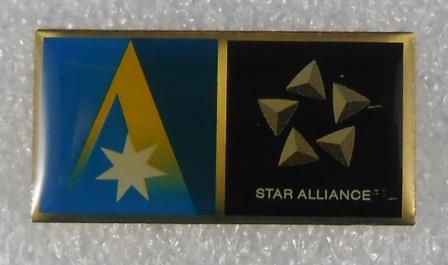 (image for) LAPEL BADGE: "ANSETT AUSTRALIA / STAR ALLIANCE" - Click Image to Close