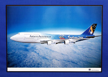 (image for) OLYMPIC AIRCRAFT POSTER (B747-300, VH-INJ) - Click Image to Close