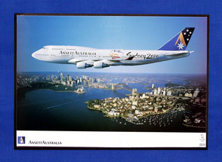 (image for) AIRCRAFT POSTER (B747-300, VH-INJ) - Click Image to Close