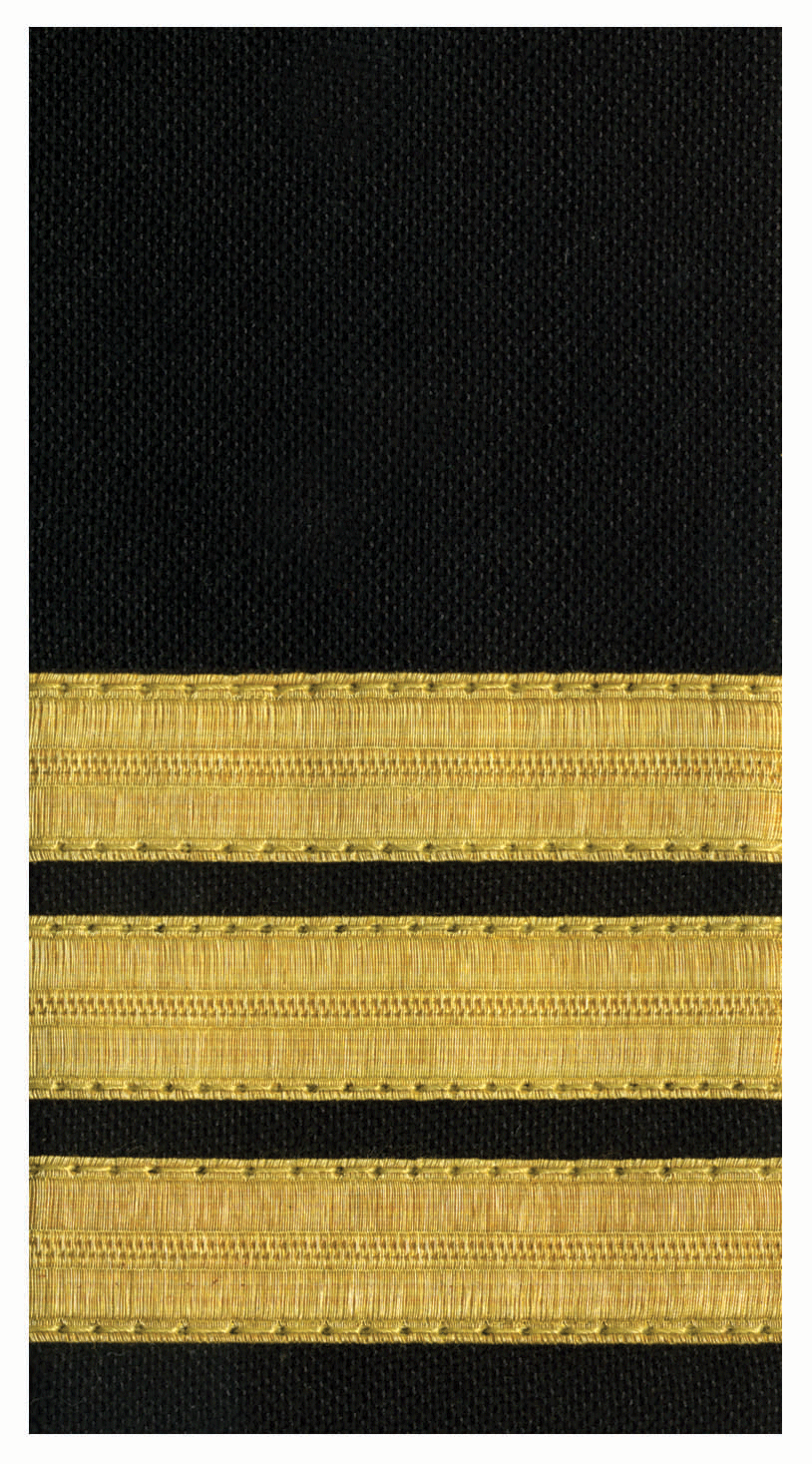 (image for) BLACK EPAULETTES - 3 Bar GOLD (Set of 2) - Click Image to Close