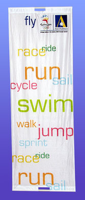 (image for) DROP BANNER: "run, swim, jump, walk etc"