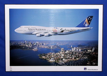 AIRCRAFT POSTER - B747-400: "Sydney 2000 Olympics - Soft Copy" (image for) AIRCRAFT POSTER - B747-400: "Sydney 2000 Olympics - Soft Copy"