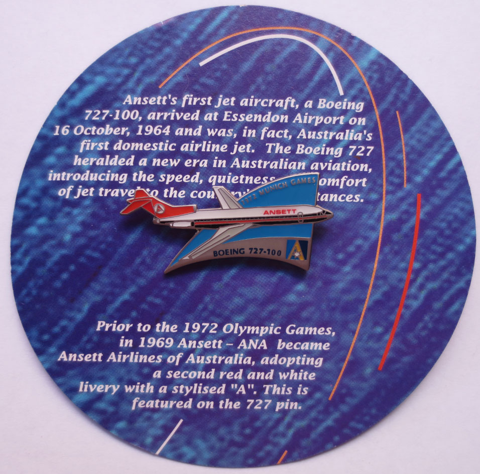 (image for) OLYMPIC HISTORICAL AIRCRAFT PIN - BOEING 727-100 - Click Image to Close