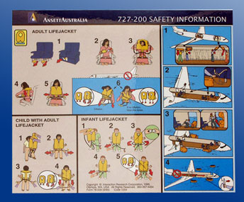 (image for) ANSETT AUSTRALIA SAFETY CARD - B727-200