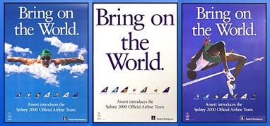 (image for) SYDNEY 2000 OLYMPIC POSTERS - "Bring on the World" (Set of 3) - Click Image to Close