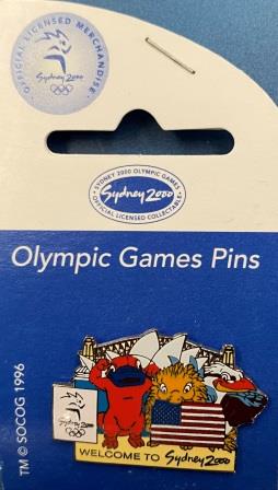 (image for) SOCOG PIN: "Syd Millie Olly - Welcome To Sydney America"