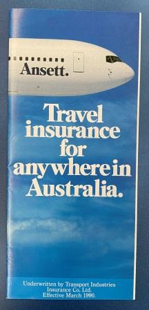 BROCHURE: "Ansett. Travel Insurance" (image for) BROCHURE: "Ansett. Travel Insurance"