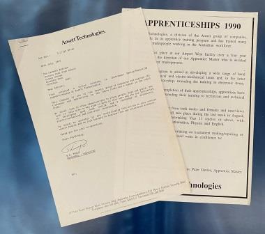 ANSETT TECHNOLOGIES: "Apprenticeships 1990" (image for) ANSETT TECHNOLOGIES: "Apprenticeships 1990"