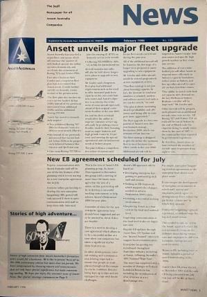 (image for) ANSETT NEWS: "No. 169 - February 1996"