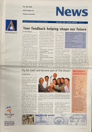 (image for) ANSETT NEWS: "No. 213 - NOV/DEC 1999 - SPECIAL EDITION"