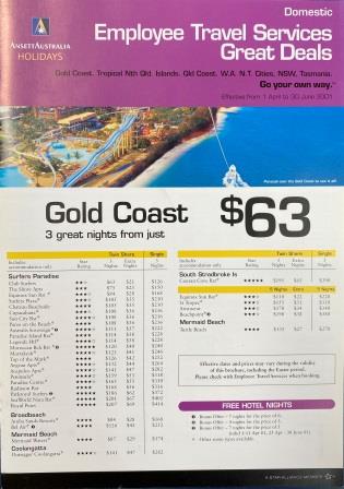 (image for) STAFF HOLIDAYS BROCHURE: "Domestic - Employee Travel Services Great Deals"