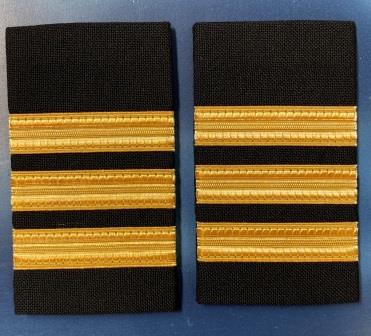 BLACK EPAULETTES - "3 Gold Stripes (Set of 2)" (image for) BLACK EPAULETTES - "3 Gold Stripes (Set of 2)"