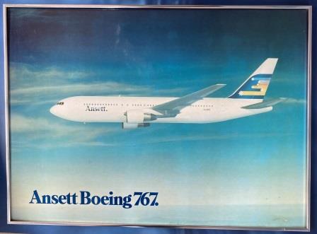 (image for) AIRCRAFT POSTER - BOEING B767-200: "Framed"