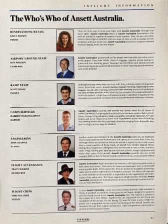 (image for) THE WHO'S WHO OF Ansett Australia.: "1990-1994"