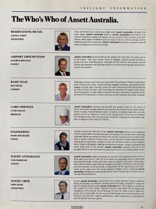 (image for) THE WHO'S WHO OF Ansett Australia.: "1990-1994"