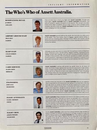 (image for) THE WHO'S WHO OF Ansett Australia.: "1990-1994"