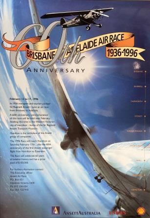 (image for) LAMINATED / BLOCKMOUNTED POSTER: "Brisbane to Adelaide Air Race"
