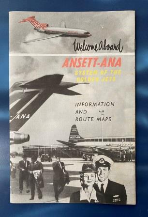 (image for) ROUTE MAP / FLIGHT SOUVENIR: "Ansett-ANA"