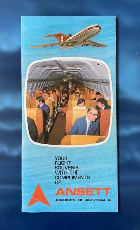 (image for) ROUTE MAP / FLIGHT SOUVENIR: "Ansett Airlines Of Australia"