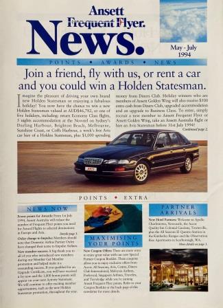 (image for) ANSETT FREQUENT FLYER: "News - May-July 1994"
