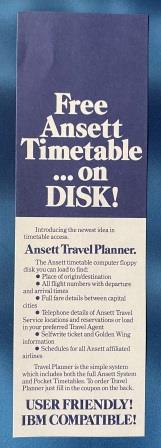 (image for) FLYER: "Ansett Travel Planner."