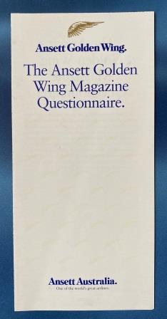 (image for) BROCHURE: "Golden Wing Magazine Questionnaire"