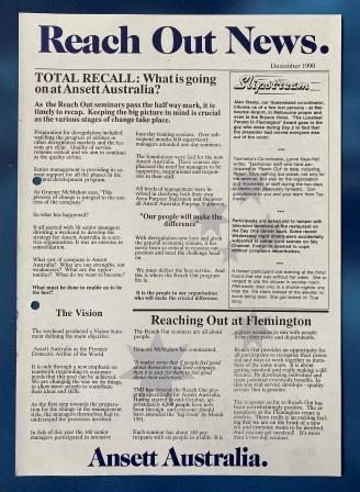 (image for) REACH OUT: "News Brochure - December 1990"