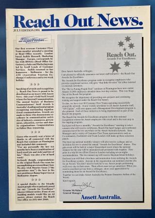 (image for) REACH OUT: "News Brochure - July 1991"