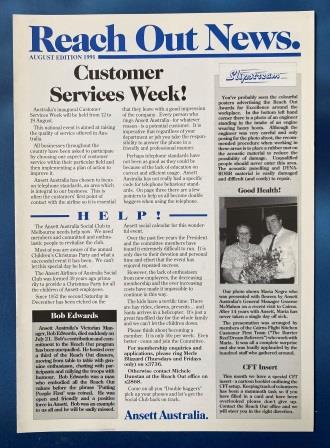 (image for) REACH OUT: "News Brochure - August 1991"
