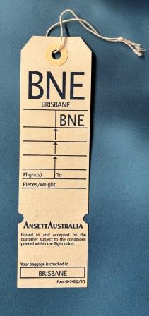 (image for) ANSETT AUSTRALIA DESTINATION BAGGAGE TAG: "Brisbane"