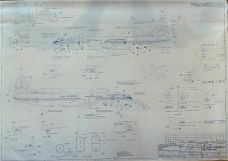 (image for) ELECTRA L188 FREIGHTER EXTERNAL COLOUR SCHEME DRAWING: " DELTA LIVERY"