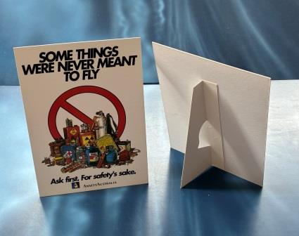 (image for) FREESTANDING COUNTER SIGN: "SOME THINGS WERE NEVER MEANT TO FLY"