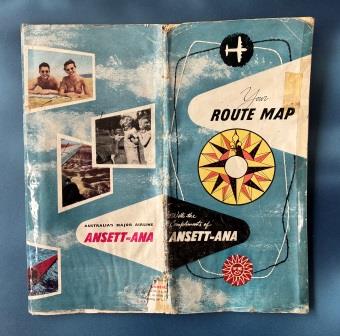 (image for) ROUTE MAP / FLIGHT SOUVENIR: "Ansett-ANA"