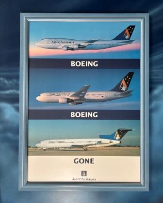 (image for) AIRCRAFT POSTER FRAMED: "Boeing Boeing Gone"