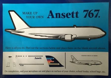 (image for) STICKER: "Ansett. Boeing 767"