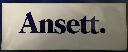 (image for) WHITE VINYL STICKER - Ansett. Logo (96mm x 40mm) - Click Image to Close