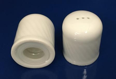 (image for) WHITE CHINA - SALT and PEPPER SHAKERS (2 items) - Click Image to Close