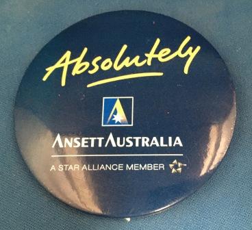 (image for) BUTTON BADGE "Absolutely" ANSETT AUSTRALIA - Click Image to Close