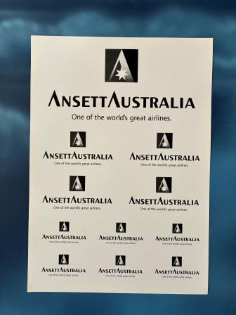 (image for) ANSETT AUSTRALIA "Stacked Logo - One of the world's great airlines."