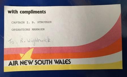 Air NSW: "with compliments slip"