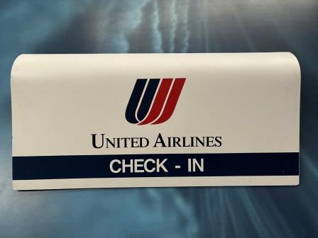CHECK - IN SIGN: "United Airlines" (image for) CHECK - IN SIGN: "United Airlines"